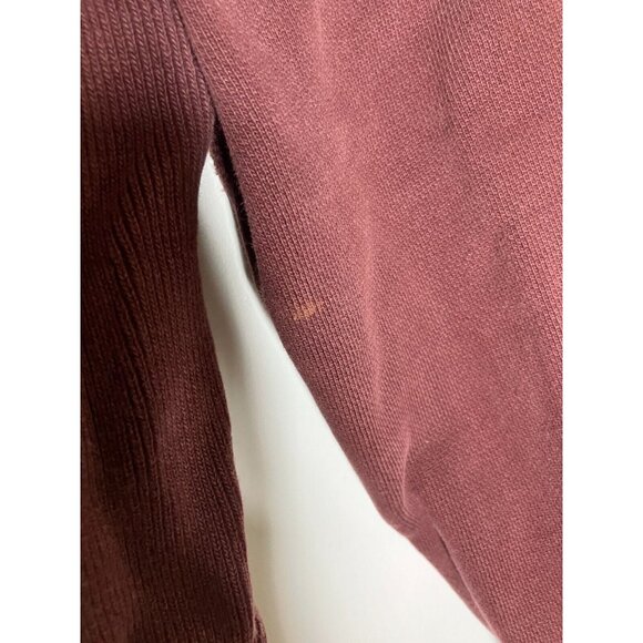Abercrombie & Fitch Teen Men's Small Thick Heavy Burgundy Distressed Hoodie - Picture 7 of 14